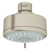 GROHE 27591EN0 Shower Head, New Tempesta® Cosmopolitan 100, 2.5 gpm Minimum, 4 Sprays, Wall Mount, 3-15/16 in Dia Head, Brushed Nickel