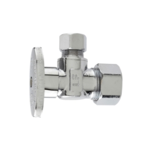 1/4 Turn Angle Valve, 1/2 in Nominal, Compression, Chrome Plated, Import redirect to product page