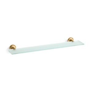 Kohler® 14440-2MB Purist® Shelf, 22-1/2 in OAL x 4-7/8 in OAD, Solid Brass/Tempered Glass, Vibrant® Brushed Moderne Brass