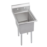 Elkay® 1C24X24-0X Standard Scullery Sink, 23 in L x 29.8 in W x 44.8 in H, Floor Mounting, 16 ga Stainless Steel, 1 Bowls, 10 in Backsplash