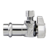 BrassCraft® G2CP09X C1 Angle Stop Valve, 1/2 x 3/8 in Nominal, Compression End Style, Brass Body