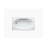 Kohler® 1115-0 Windward® Bathtub, Soaking, Rectangle Shape, 72 in L x 42 in W, End Drain, White