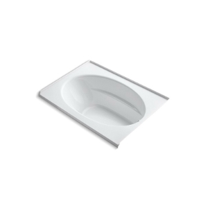 Kohler® 1113-R-0 Bathtub With Integral Flange, Windward®, Soaking Hydrotherapy, Oval, 60 in L x 42 in W, Right Drain, White