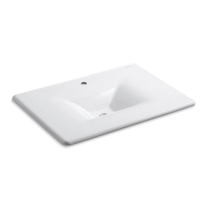 Kohler® 3049-1-0 Iron/Impressions® 31 in Enameled Cast Iron Vanity Top With Integrated Rectangular Sink, White