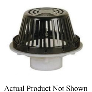 Roof Drain With Dome Strainer, 3 in Outlet, Solvent Weld x Hub Connection, PVC Drain redirect to product page