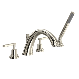 Rohl® A1264LMPN Lombardia® Tub Filler, 1.8 gpm Flow Rate, Polished Nickel, Transitional Function