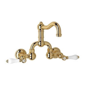Rohl® A1418LPIB-2 Acqui Traditional Bathroom Faucet, 1.2 gpm Flow Rate, 8 in Center, Italian Brass