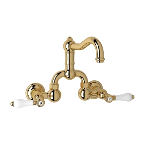 Rohl® A1418LPIB-2 Acqui® Traditional Bathroom Faucet, 1.2 gpm Flow Rate, 8 in Center, Italian Brass