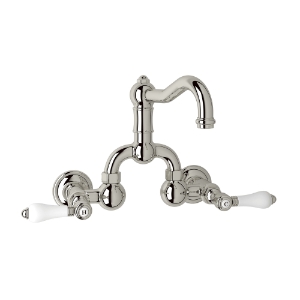 Rohl® A1418LPPN-2 Acqui Traditional Bathroom Faucet, 1.2 gpm Flow Rate, 8 in Center, Polished Nickel