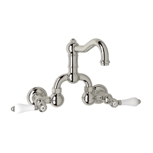 Rohl® A1418LPPN-2 Acqui® Traditional Bathroom Faucet, 1.2 gpm Flow Rate, 8 in Center, Polished Nickel