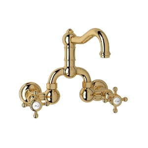 Rohl® A1418XMIB-2 Acqui® Traditional Bathroom Faucet, 1.2 gpm Flow Rate, 8 in Center, Italian Brass