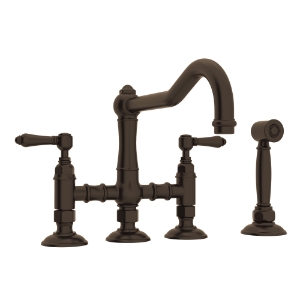 Rohl® A1458LMWSTCB-2 Acqui® Traditional Kitchen Faucet, 1.5 gpm Flow Rate, Column Spout, Tuscan Brass