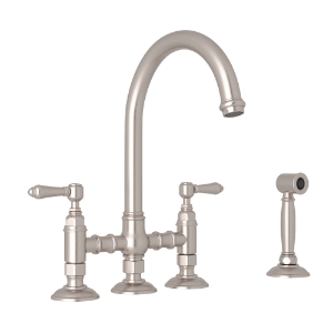 Rohl® A1461LMWSSTN-2 San Julio® Traditional Kitchen Faucet, 1.5 gpm, Satin Nickel