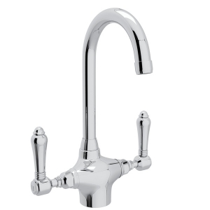 Rohl® A1667LMAPC-2 Traditional Bar/Food Prep Faucet, San Julio, Polished Chrome, 2 Handles, 1.5 gpm Flow Rate