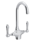 Rohl® A1667LMAPC-2 Traditional Bar/Food Prep Faucet, San Julio®, Polished Chrome, 2 Handles, 1.5 gpm Flow Rate