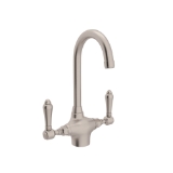 Rohl® A1667LMSTN-2 Traditional Bar/Food Prep Faucet, San Julio®, Satin Nickel, 2 Handles, 1.5 gpm Flow Rate