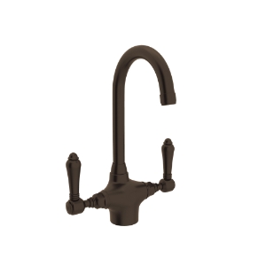 Rohl® A1667LMTCB-2 Traditional Bar/Food Prep Faucet, San Julio, Tuscan Brass, 2 Handles, 1.5 gpm Flow Rate