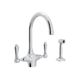 Rohl® A1676LMWSAPC-2 San Julio® Traditional Kitchen Faucet, 1.5 gpm Flow Rate, Polished Chrome, 2 Handles