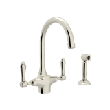 Rohl® A1676LMWSPN-2 San Julio® Traditional Kitchen Faucet, 1.5 gpm Flow Rate, Polished Nickel, 2 Handles