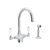 Rohl® A1676LPWSAPC-2 San Julio® Traditional Kitchen Faucet, 1.5 gpm Flow Rate, Polished Chrome, 2 Handles