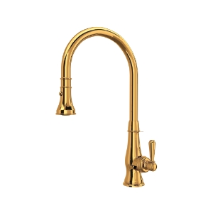 Rohl® A3420LMIB-2 Patrizia High Arc Dual-Function Kitchen Faucet, 1.8 gpm Flow Rate, Italian Brass, 1 Faucet Hole, Traditional Function