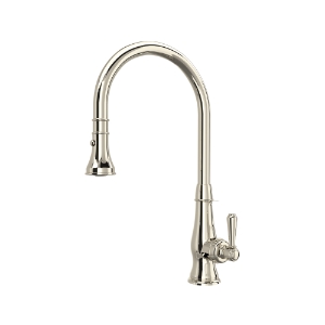 Rohl® A3420LMPN-2 Patrizia High Arc Dual-Function Kitchen Faucet, 1.8 gpm Flow Rate, Polished Nickel, 1 Faucet Hole, Traditional Function