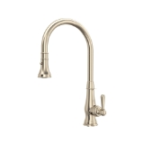 Rohl® A3420LMSTN-2 Patrizia High Arc Dual-Function Kitchen Faucet, 1.8 gpm Flow Rate, Satin Nickel, 1 Faucet Hole, Traditional Function