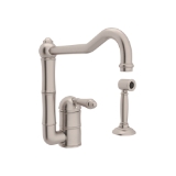Rohl® A3608LMWSSTN-2 Acqui® Traditional Kitchen Faucet, 1.5 gpm, Column Spout, Satin Nickel
