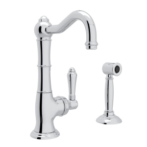 Rohl® A3650LMWSAPC-2 Acqui® Kitchen Faucet With Side Spray, Polished Chrome