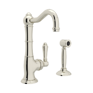 Rohl® A3650LMWSPN-2 Acqui® Kitchen Faucet with Side Spray, Polished Nickel