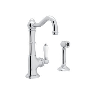Rohl® A3650LPWSAPC-2 Acqui® Kitchen Faucet With Side Spray, Polished Chrome