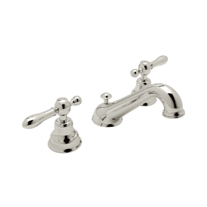 Rohl® AC102LM-PN-2 Arcana™ Widespread Lavatory Faucet with C-Spout, Polished Nickel