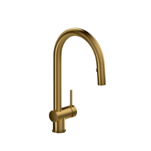 RIOBEL AZ201BG Azure Faucet Pulldown Kitchen Bridge, 1.5 gpm Flow Rate, Gold