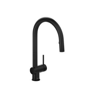 RIOBEL AZ201BK Azure™ Faucet Pulldown Kitchen Bridge, 1.5 gpm Flow Rate, Black