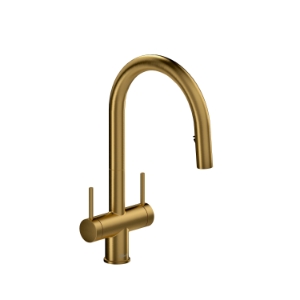 Riobel® AZ801BG Azure™ Pulldown Kitchen Faucet Bridge, 1.5 gpm Flow Rate, Gold