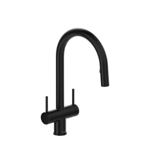 Riobel® AZ801BK Azure™ Pulldown Kitchen Faucet Bridge, 1.5 gpm Flow Rate, Black