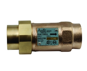 Apollo™ 4NLF3A22A 4NLF-300 Backflow Preventer, 3/8 in Nominal, FNPT End Style, Bronze Body, Dual Check
