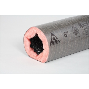 Atco 17802406 Insulated Flexible Air Duct, 6 in ID x 25 ft L, 5000 fpm Flow Rate, R8 Insulation, Polyester