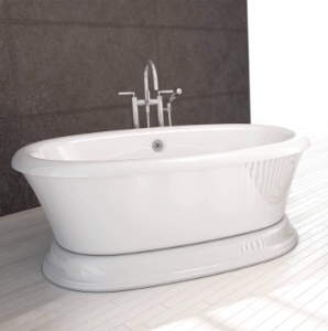 BainUltra® Naos 6636 Flat Deck Freestanding Tub, White, Oval
