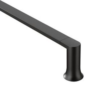 Moen® BH3824BL Towel Bar, Genta™, 24 in L Bar, 3-1/4 in OAD x 1-3/4 in OAH, Matte Black