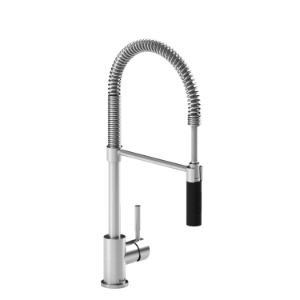 RIOBEL BI201SSBK Bistro Pulldown Kitchen Faucet Pull-Down Touchless, 1.8 gpm Flow Rate, Stainless