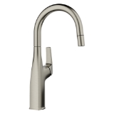 Blanco 443250 Bar Faucet, Rivana™, Satin Platinum, 1 Handle, 1.5 gpm