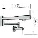 Blanco 527484 Culina II Pot Filler, Commercial, 1.5 gpm Flow Rate, 180 deg Swivel Spout, 2 Handles, PVD Steel