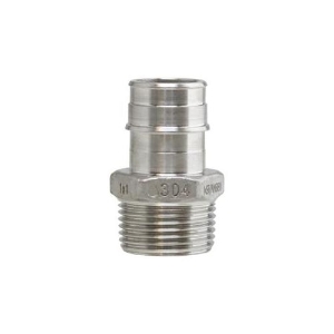 Boshart Industries SSCEP-MA07 Cold Expansion Adapter, 3/4 in Nominal, CE PEX x MPT End Style, 304 Stainless Steel