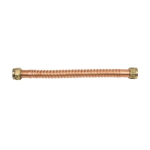 BrassCraft® Copper-Flex™ WB00-24N Water Heater Connector, 3/4 in, FNPT, 24 in L, 125 psi, Corrugated Copper