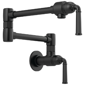Brizo® 62874LF-BL Rook® Pot Filler Kitchen Faucet, 4 gpm Flow Rate, Matte Black, 1 Handle