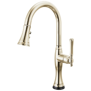 Brizo® 64058LF-PN Pull-Down Kitchen Faucet, 1.8 gpm Flow Rate, Polished Nickel, 1 Handle, 1 Faucet Hole, Spray/Aerated Stream Function