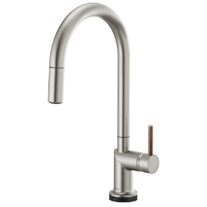 Brizo® SmartTouch® 64075LF-SSLHP Odin® Pull-Down Kitchen Faucet, 1.8 gpm at 60 psi Flow Rate, Stainless Steel, 1 Handle, 1 Faucet Hole