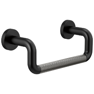 Brizo® 694735-BLSL Litze® Towel Bar, 8 in L Bar, 3-7/16 in OAD x 3-15/16 in OAH, Matte Black / Brilliance® Luxe Steel®