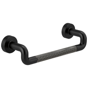 Brizo® 699137-BLSL Litze® Drawer Pull with Knurling, Zinc, Matte Black/Luxe Steel